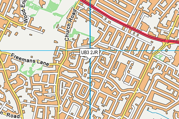 UB3 2JR map - OS VectorMap District (Ordnance Survey)