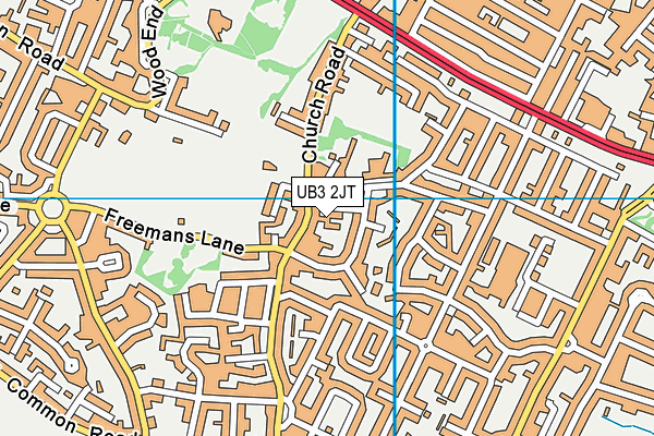 UB3 2JT map - OS VectorMap District (Ordnance Survey)