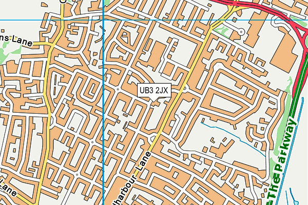 UB3 2JX map - OS VectorMap District (Ordnance Survey)