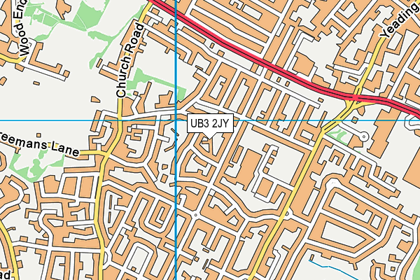 UB3 2JY map - OS VectorMap District (Ordnance Survey)