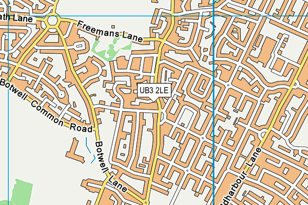 UB3 2LE map - OS VectorMap District (Ordnance Survey)