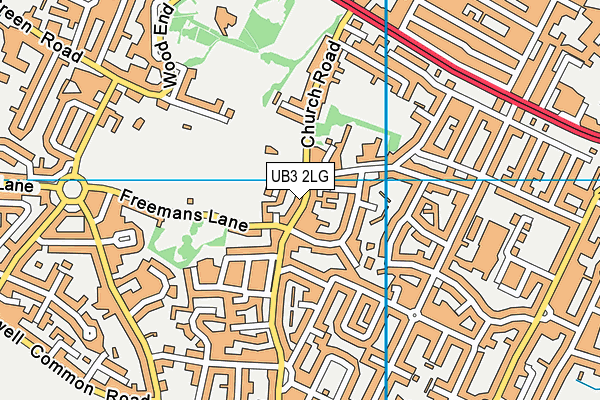 UB3 2LG map - OS VectorMap District (Ordnance Survey)