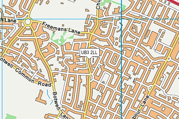 UB3 2LL map - OS VectorMap District (Ordnance Survey)