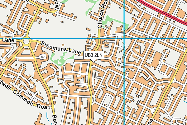 UB3 2LN map - OS VectorMap District (Ordnance Survey)