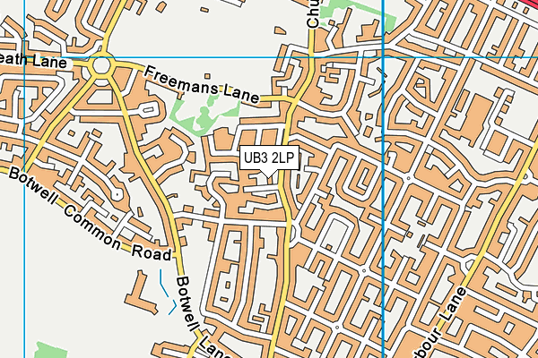 UB3 2LP map - OS VectorMap District (Ordnance Survey)