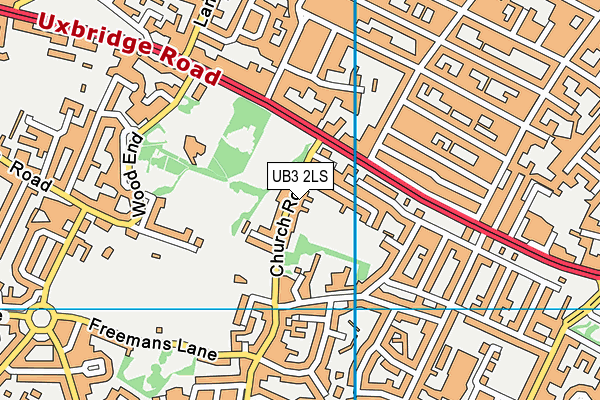 UB3 2LS map - OS VectorMap District (Ordnance Survey)