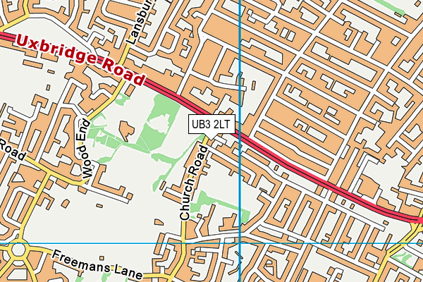 UB3 2LT map - OS VectorMap District (Ordnance Survey)