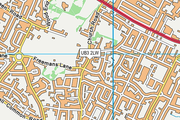 UB3 2LW map - OS VectorMap District (Ordnance Survey)