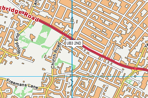 UB3 2ND map - OS VectorMap District (Ordnance Survey)