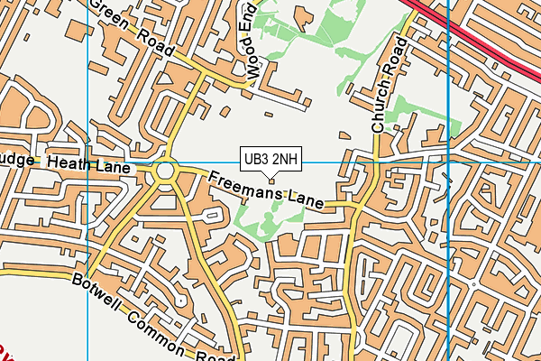 UB3 2NH map - OS VectorMap District (Ordnance Survey)