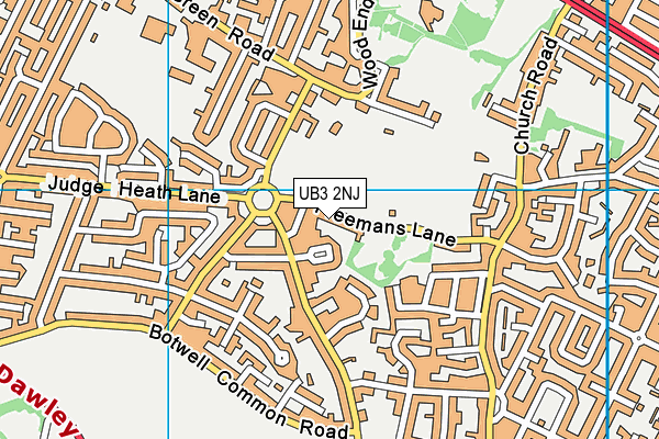 UB3 2NJ map - OS VectorMap District (Ordnance Survey)