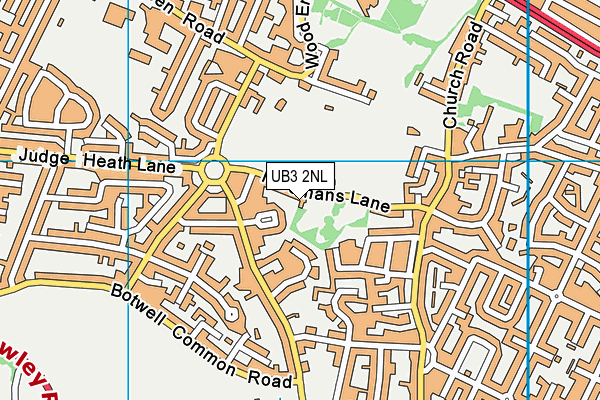UB3 2NL map - OS VectorMap District (Ordnance Survey)
