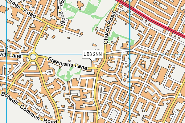 UB3 2NN map - OS VectorMap District (Ordnance Survey)