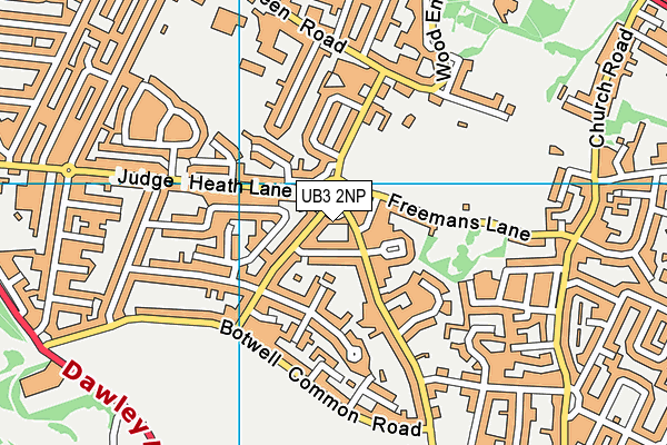 UB3 2NP map - OS VectorMap District (Ordnance Survey)