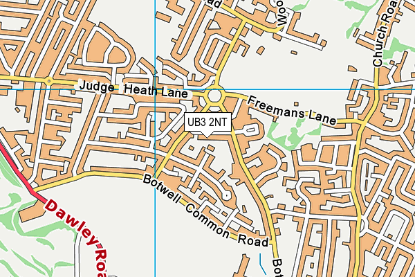 UB3 2NT map - OS VectorMap District (Ordnance Survey)