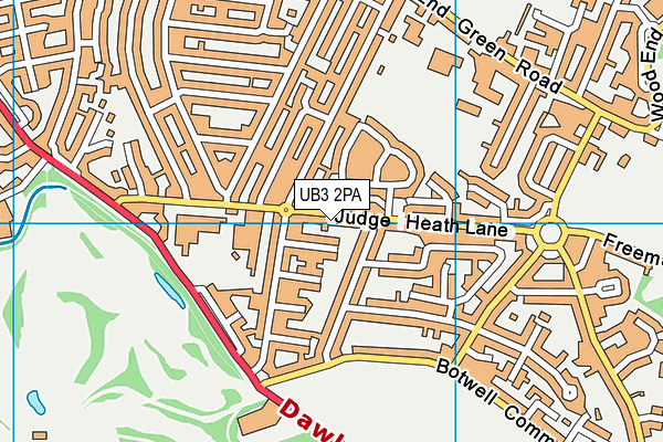 UB3 2PA map - OS VectorMap District (Ordnance Survey)