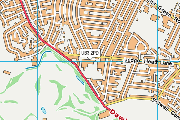 Wood End Park Academy map (UB3 2PD) - OS VectorMap District (Ordnance Survey)