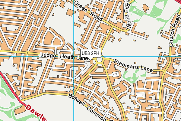 UB3 2PH map - OS VectorMap District (Ordnance Survey)
