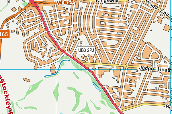 UB3 2PJ map - OS VectorMap District (Ordnance Survey)