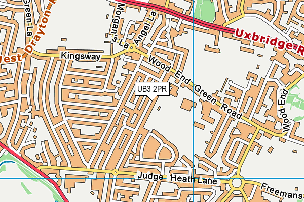 UB3 2PR map - OS VectorMap District (Ordnance Survey)