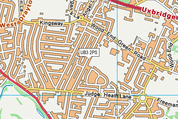 UB3 2PS map - OS VectorMap District (Ordnance Survey)
