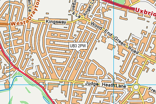 UB3 2PW map - OS VectorMap District (Ordnance Survey)