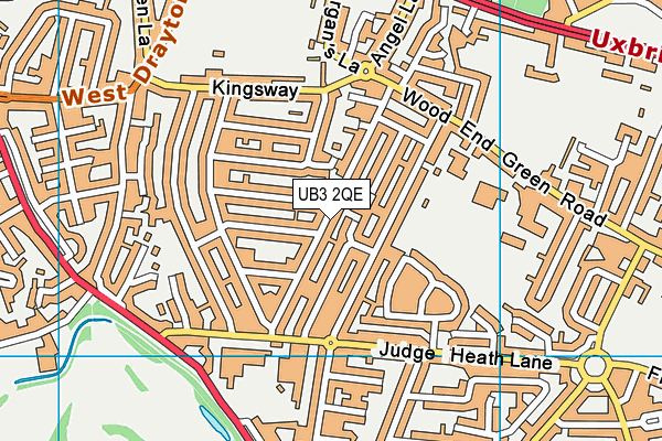 UB3 2QE map - OS VectorMap District (Ordnance Survey)