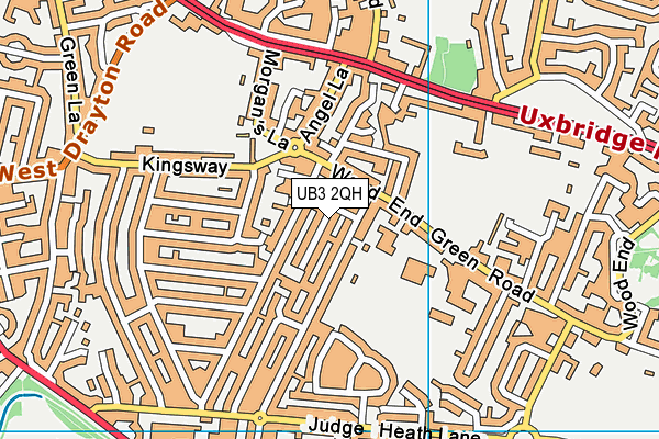 UB3 2QH map - OS VectorMap District (Ordnance Survey)