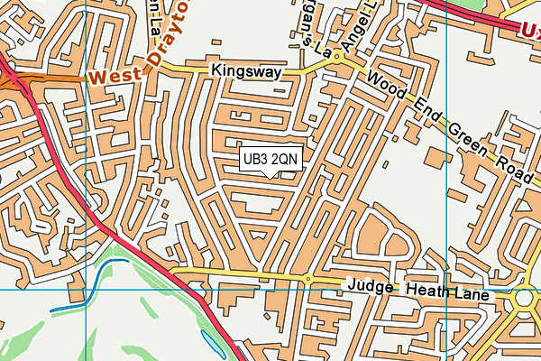UB3 2QN map - OS VectorMap District (Ordnance Survey)