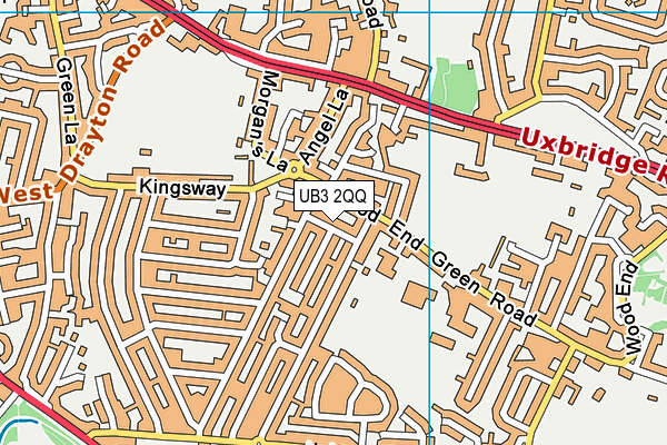 UB3 2QQ map - OS VectorMap District (Ordnance Survey)