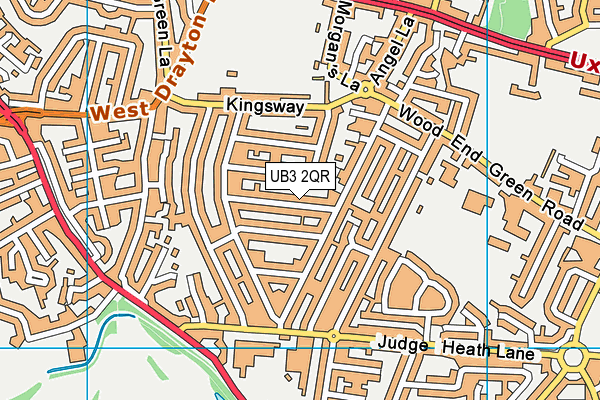 UB3 2QR map - OS VectorMap District (Ordnance Survey)
