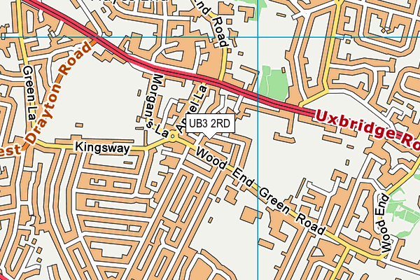UB3 2RD map - OS VectorMap District (Ordnance Survey)