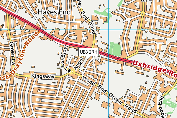 UB3 2RH map - OS VectorMap District (Ordnance Survey)