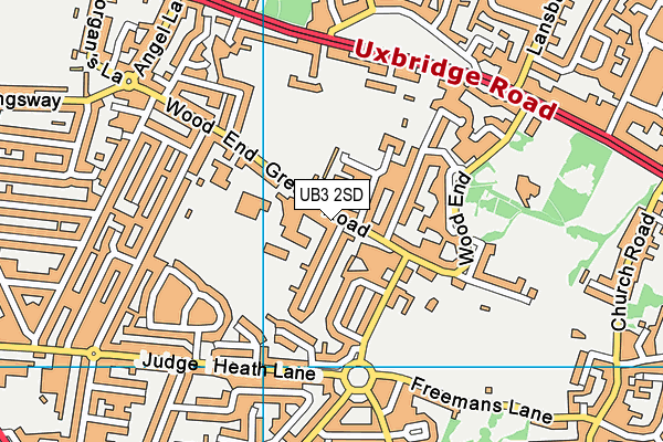 UB3 2SD map - OS VectorMap District (Ordnance Survey)