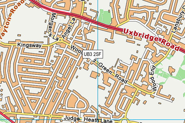 UB3 2SF map - OS VectorMap District (Ordnance Survey)