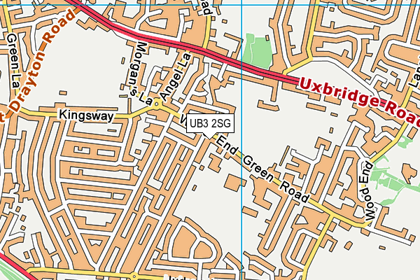 UB3 2SG map - OS VectorMap District (Ordnance Survey)