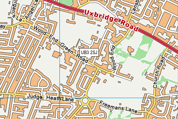 UB3 2SJ map - OS VectorMap District (Ordnance Survey)