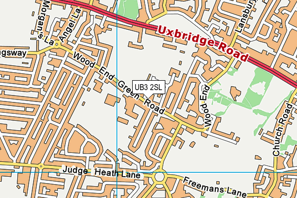 UB3 2SL map - OS VectorMap District (Ordnance Survey)