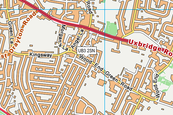 UB3 2SN map - OS VectorMap District (Ordnance Survey)