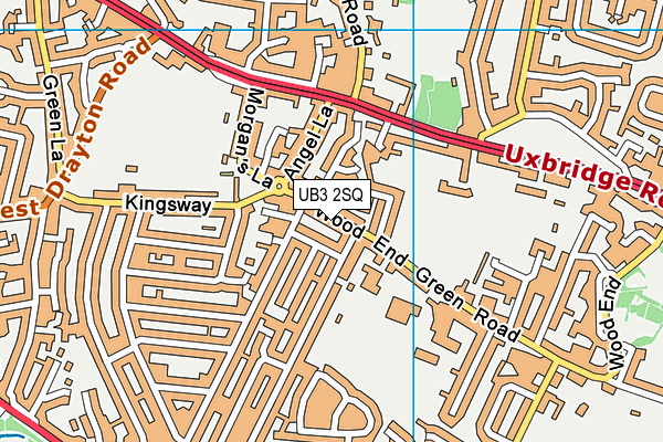 UB3 2SQ map - OS VectorMap District (Ordnance Survey)