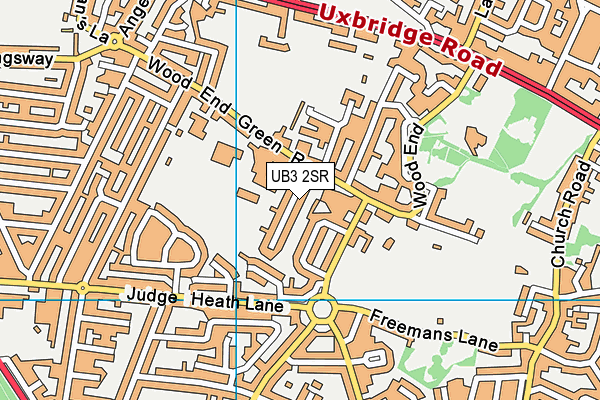 UB3 2SR map - OS VectorMap District (Ordnance Survey)