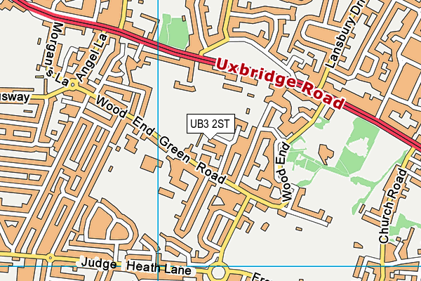UB3 2ST map - OS VectorMap District (Ordnance Survey)