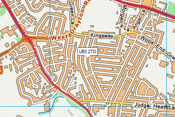 UB3 2TD map - OS VectorMap District (Ordnance Survey)