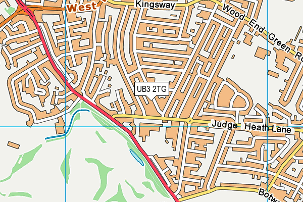 UB3 2TG map - OS VectorMap District (Ordnance Survey)