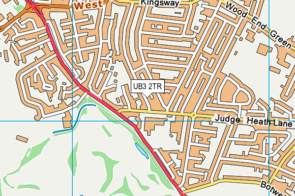 UB3 2TR map - OS VectorMap District (Ordnance Survey)