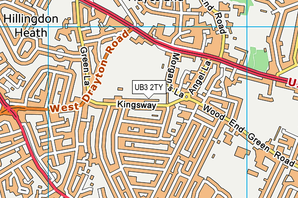 UB3 2TY map - OS VectorMap District (Ordnance Survey)