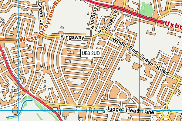 UB3 2UD map - OS VectorMap District (Ordnance Survey)