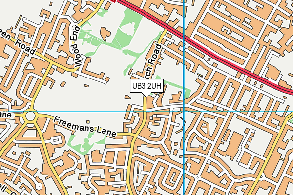UB3 2UH map - OS VectorMap District (Ordnance Survey)