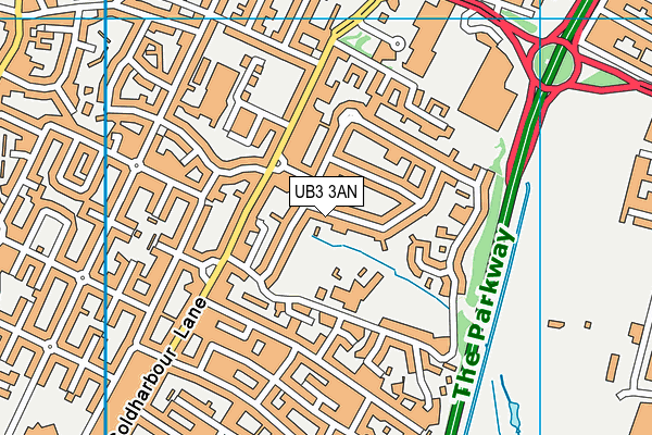 UB3 3AN map - OS VectorMap District (Ordnance Survey)