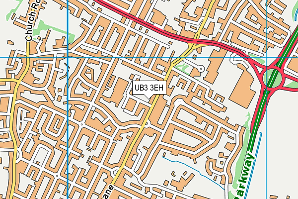 UB3 3EH map - OS VectorMap District (Ordnance Survey)